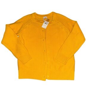 NWT Hanna Andersson Mustard Yellow Knit Cardigan